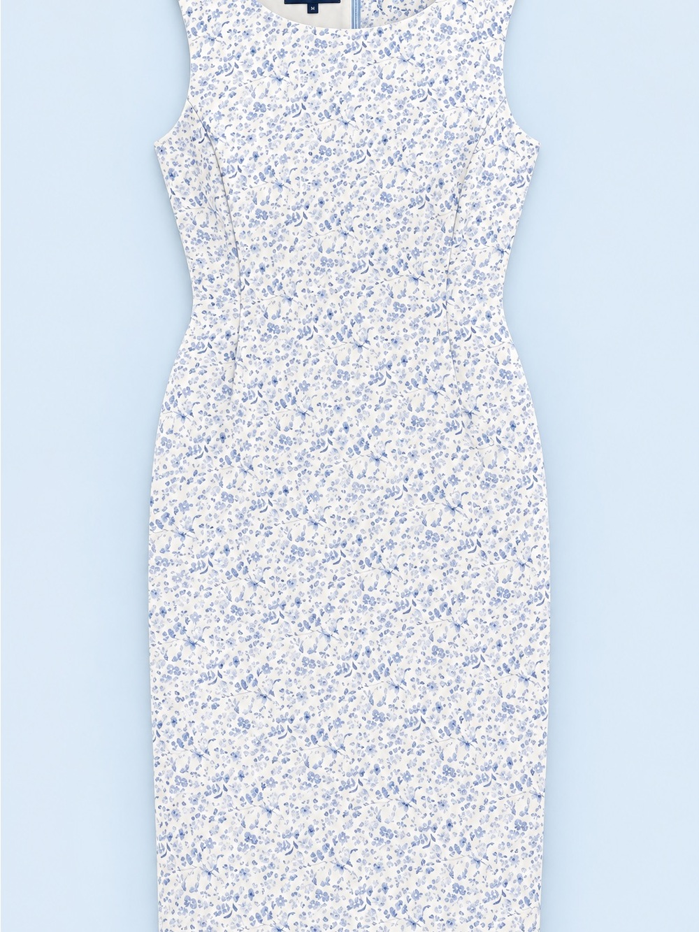 NEW Vintage Ralph Lauren 1993 White Dress with Light Blue Floral Print 90s
